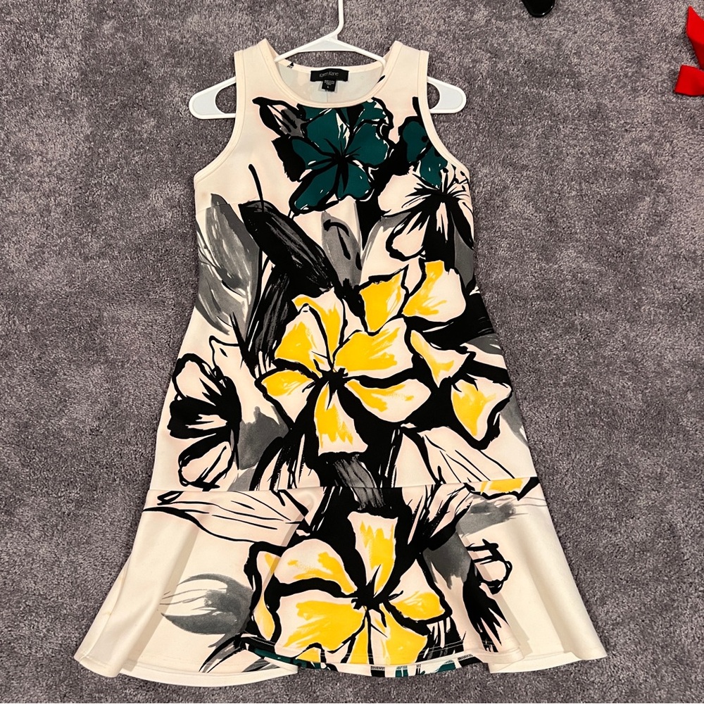 Karen Kane Mini Dress with Yellow and Green Floral Print